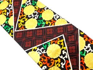 菊唐草に花七宝模様織出し袋帯